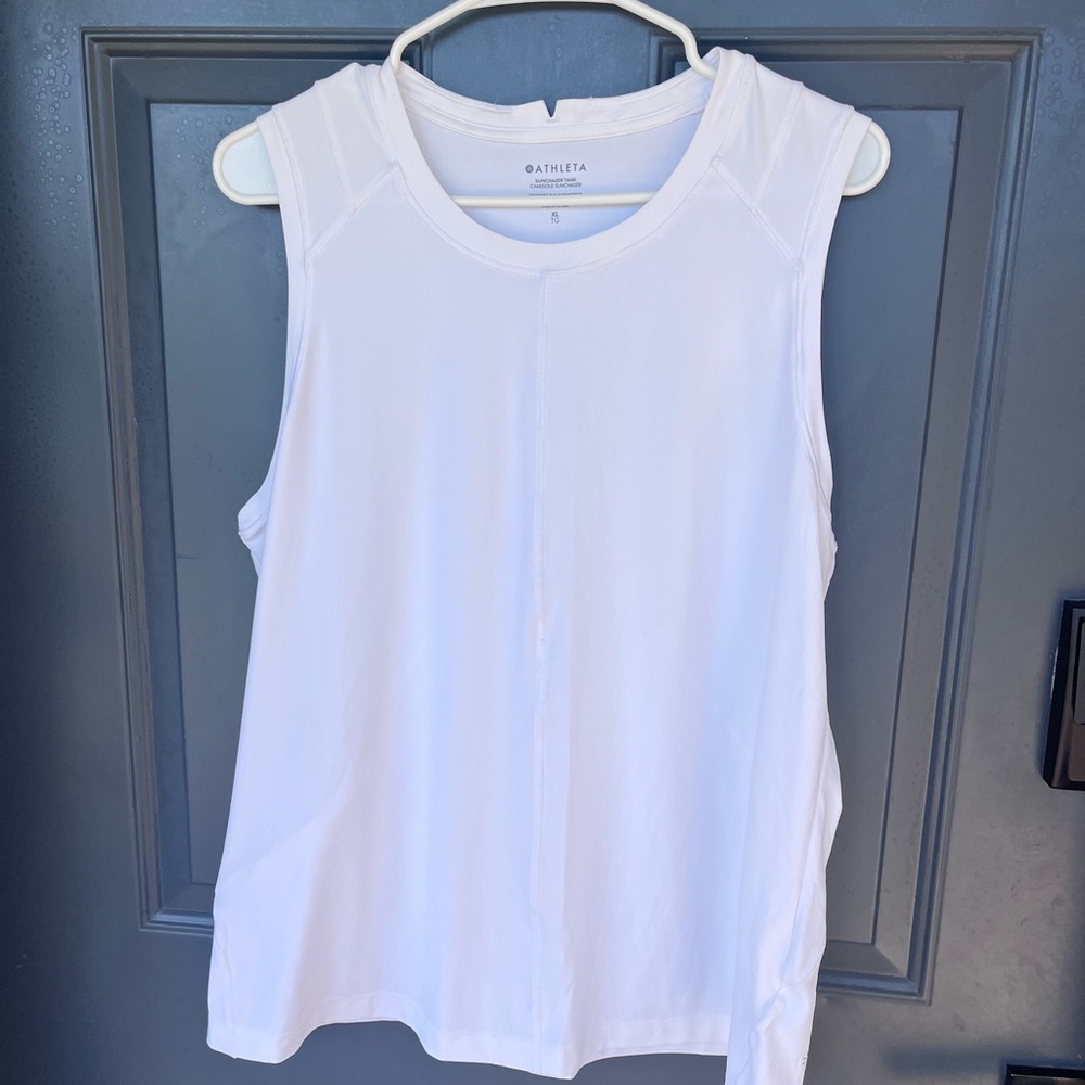 Athleta White Sleeveless Performance Tank Top